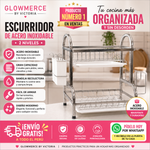 Estante Para Secar Platos Con Escurridor ACERO INOXIDABLE